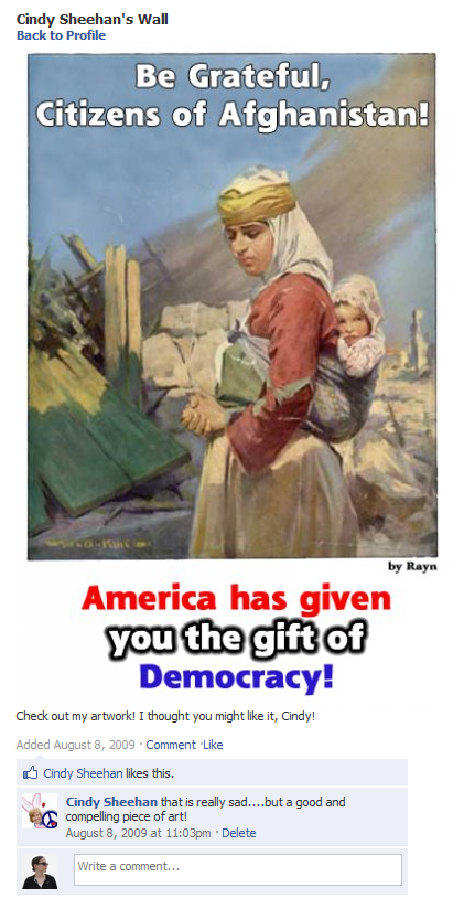 "Be Grateful, Citizens of Afghanistan! America has given you the gift of Democracy!"