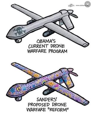 “Obama’s current drone warfare program – Sanders’ proposed drone warfare ‘reform’ “