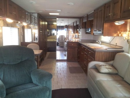 Inside view of my family's 38-foot motor-home
