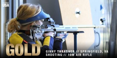 Olympic gold medalist and record-breaker, Ginny Thrasher, wins America's first gold medal in the Rio Olympics, in the 10-meter rifle competition
