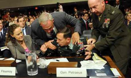 General David Petraeus collapses while testifying before the Senate armed services committee